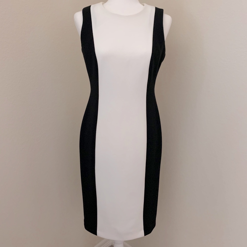 Calvin Klein Black & White Sheath Dress - Sz 6